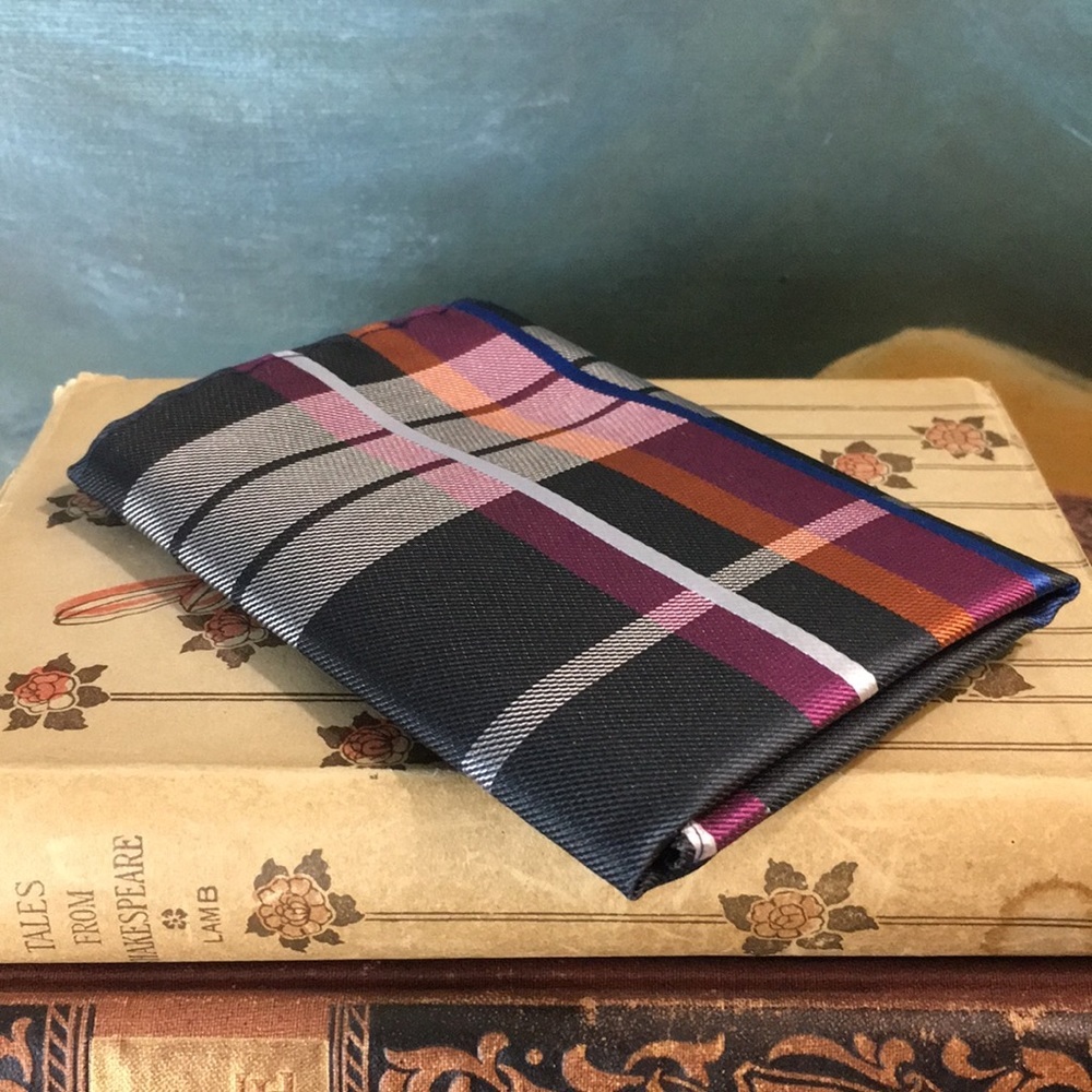 NWT Retro Dapper Days Silk Plaid Pocket Square